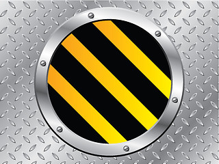 Image showing Cool steel plate with striped cap