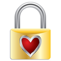 Image showing Padlock with heart