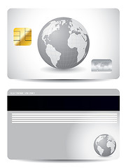 Image showing Gray globe credit card design 