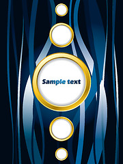 Image showing Blue background with gold rings 