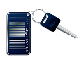 Image showing Key with metallic bar-code access 