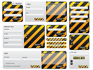 Image showing Warning and hazard website form set 