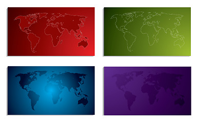 Image showing World map business card set