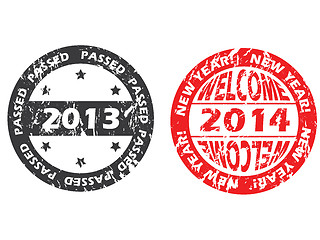 Image showing Old and new year seals 