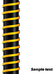 Image showing Black steel with orange ribbons 