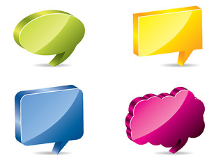 Image showing Various colored 3d speech bubbles 