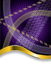 Image showing Various tire treads on purple backdrop 