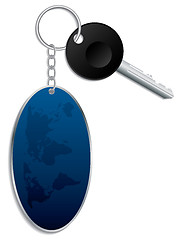 Image showing World map keyholder with key 