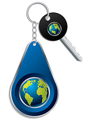 Image showing Key and globe design keyholder 