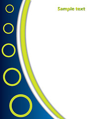 Image showing Green rings on blue stripe 