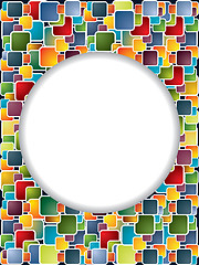 Image showing Multicolor backdrop with circle and shadow 