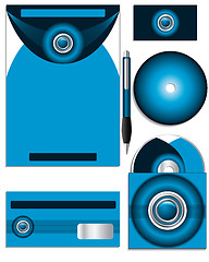 Image showing Dark and bright blue company vector set 