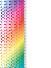 Image showing Fading hexagons in rainbow background 