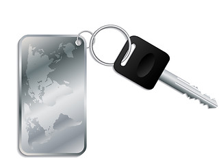 Image showing Key with steel map keyholder 