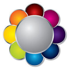 Image showing Rainbow like flower shape backdrop 