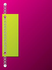 Image showing Green card chained to the background 