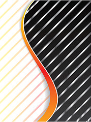 Image showing Metallic stripes with orange waves