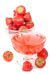 Image showing bowl with strawberries and jelly