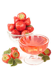 Image showing bowl with strawberries and jelly