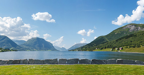 Image showing Norwegian fjord and mountains