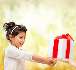 Image showing happy child girl with gift box