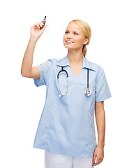 Image showing doctor or nurse working with something imaginary