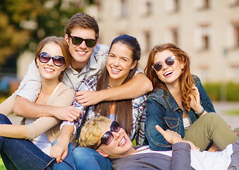 Image showing group of students or teenagers hanging out