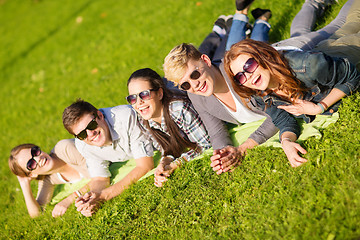 Image showing group of students or teenagers hanging out