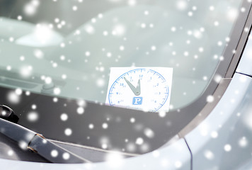 Image showing parking clock on car dashboard