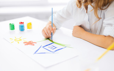 Image showing little girl painting picture