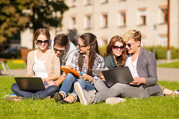 Image showing students or teenagers with laptop computers