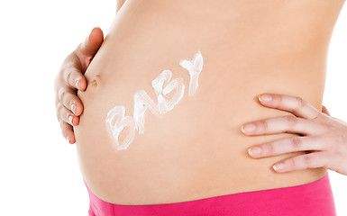 Image showing belly of a pregnant woman