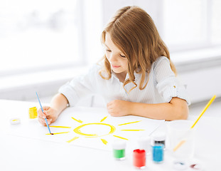 Image showing little girl painting picture