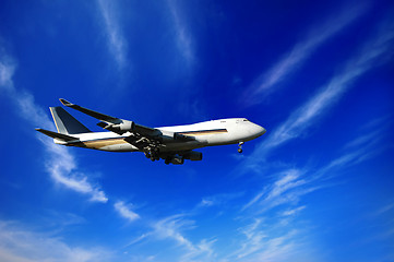 Image showing Jumbojet and blue sky
