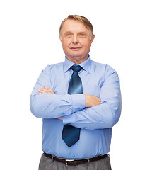 Image showing smiling businessman or teacher