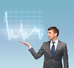 Image showing buisnessman or teacher showing forex chart