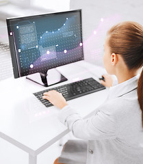 Image showing businesswoman with computer in office