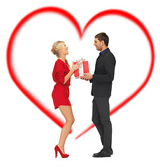 Image showing romantic couple with gift box