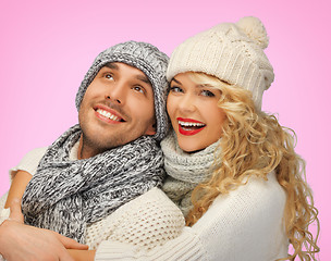 Image showing romantic couple in winter clothes