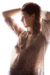 Image showing silhouette picture of pregnant beautiful woman