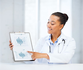 Image showing doctor pointing to cardiogram