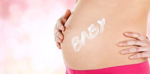 Image showing belly of a pregnant woman