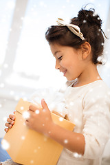 Image showing happy child with gift box