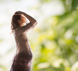 Image showing silhouette picture of pregnant beautiful woman