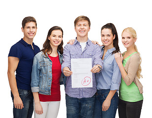Image showing group of students showing test result