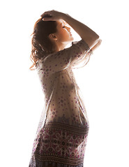 Image showing silhouette picture of pregnant beautiful woman