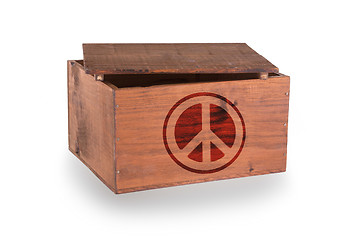 Image showing Wooden crate isolated on a white background