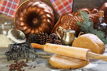 Image showing Preparation of Christmas cookies.