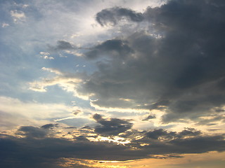 Image showing Evening landscape with clouds