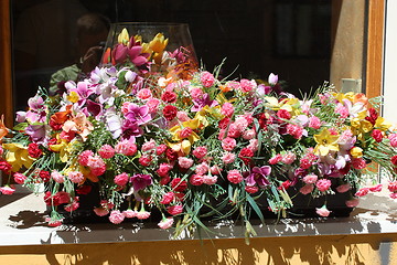 Image showing beautiful flowers on the balcony